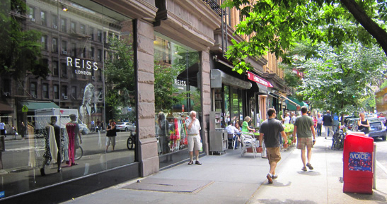 Green makeover, streetscape, solar streetscape, Columbus Avenue Business Improvement District, DOT, BID, Department of Transportation, rainwater, solar lighting, green block, Upper West Side, green manhattan, eco-friendly features, solar panels, landmark preservation commission,