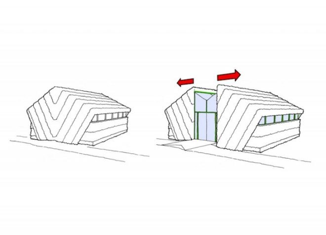 Thomas Heatherwick, Creative Business Studios, Aberystwyth Arts Center, Wales, green design, sustainable design, eco-design, green design, CFC, insulation, daylighting, natural ventilation, startups, cladding