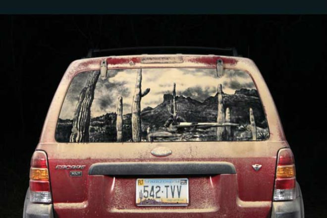 Dirty Car Art, Scott Wade, dirty car artist, temporary art, eco art, green art