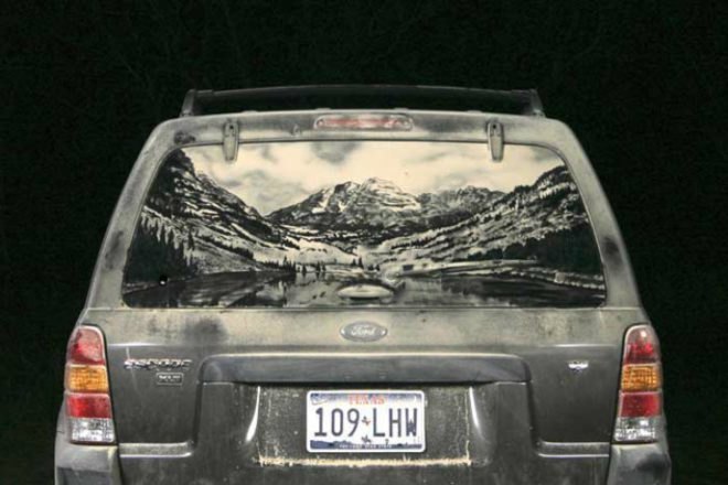 Dirty Car Art, Scott Wade, dirty car artist, temporary art, eco art, green art
