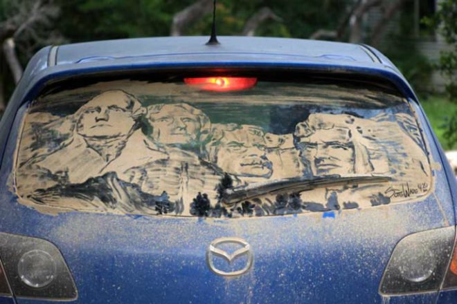 Dirty Car Art, Scott Wade, dirty car artist, temporary art, eco art, green art