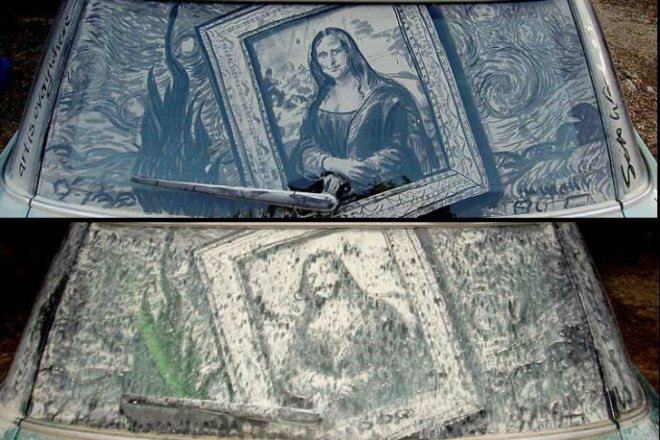 Dirty Car Art, Scott Wade, dirty car artist, temporary art, eco art, green art