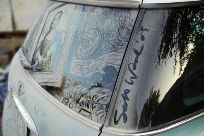 Dirty Car Art, Scott Wade, dirty car artist, temporary art, eco art, green art