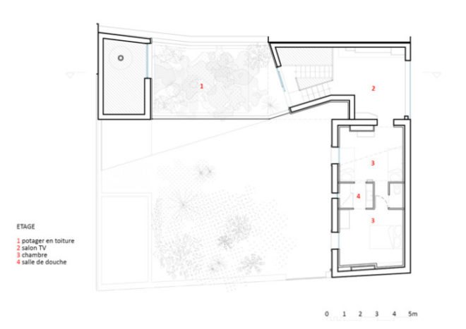 Fertile House, MU Architects, green renovation, renovation, france, rooftop garden, green roof