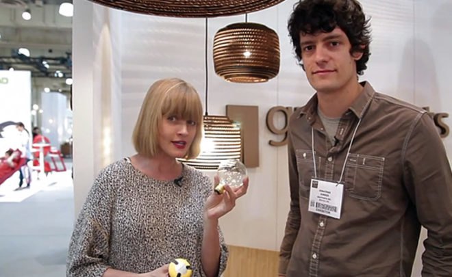 icff, inhabitat video, jill fehrenbacher, international contemporary furniture fair, green lighting, eco friendly lighting, philips, leds, led lights, led bulbs, green bulbs, switch to leds, green light fixtures, designer lamps, energy savings, energy saving lamps, philips led bulbs, philips bulbs, philips leds, energy saving light bulbs, christopher poehlmann, cp lighting, 12.5 W LED Bulb, gabriel kakon, gabriel scott, misewell, vincent georgeson, graypants, cardboard lamp, jonathan junker