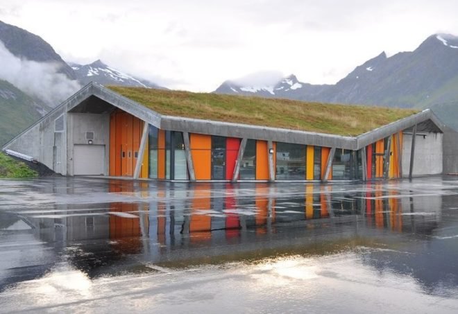 JVA, Norway, Gullesfjord, Gullesfjord Weigh Station, sortland, northern norway, green roofs, scandinavian design