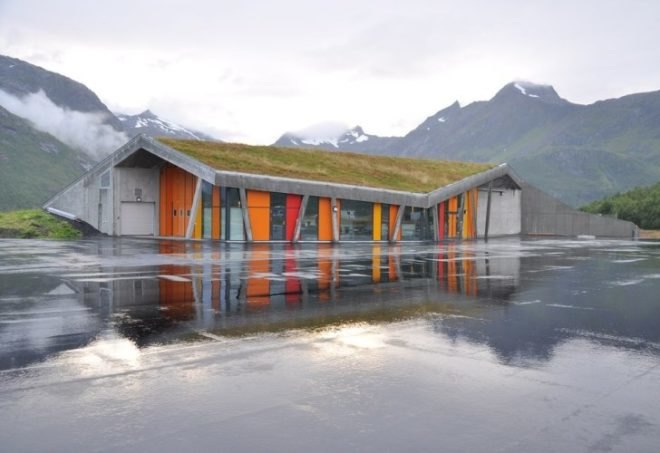 JVA, Norway, Gullesfjord, Gullesfjord Weigh Station, sortland, northern norway, green roofs, scandinavian design