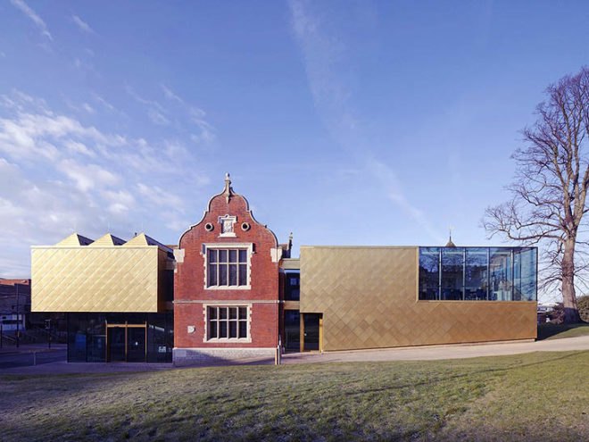 green design, eco design, sustainable design, adaptive reuse, Maidstone Museum and Bentlif Art Gallery, Hugh Broughton Architects, Elizabethan Manor, museum extension