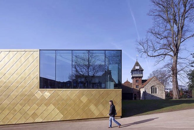 green design, eco design, sustainable design, adaptive reuse, Maidstone Museum and Bentlif Art Gallery, Hugh Broughton Architects, Elizabethan Manor, museum extension