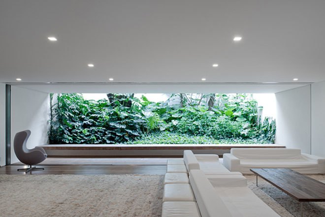 Isay Weinfeld, Grecia House, São Paulo, Brazil, natural light, wood, trees growing inside, minimalistic, greenery, open plan, Air quality, Architecture, green Interiors, Daylighting