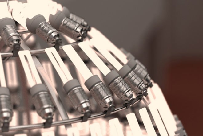 Itektur's LED recycled lamps The Glow Chandelier