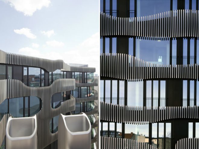 JOH3, J. Mayer H., berlin, residential building, green roof, louvered facade, sun shading,