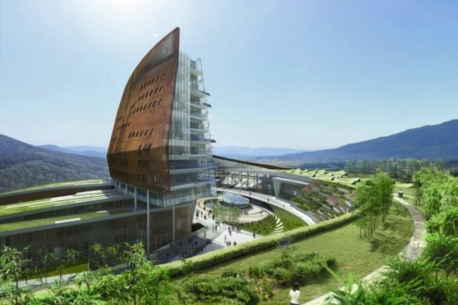 Haeahn Architecture, Korea Hydro Nuclear Power Company, nuclear power, architecture, green roof, solar energy, sustainable development, green design, sustainable design, eco-design, Gyeongju, daylighting, solar-orientation