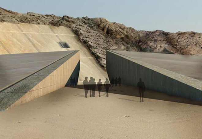 sports stadium, green architecture, desert, MZ architects, underground stadium, Al ain, al ain stadium