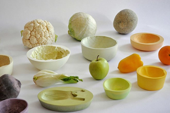 Reversed Volumes, Bowls, Mischer'traxler, vegetables shapes, vegetables textures, Art, Green Home decor