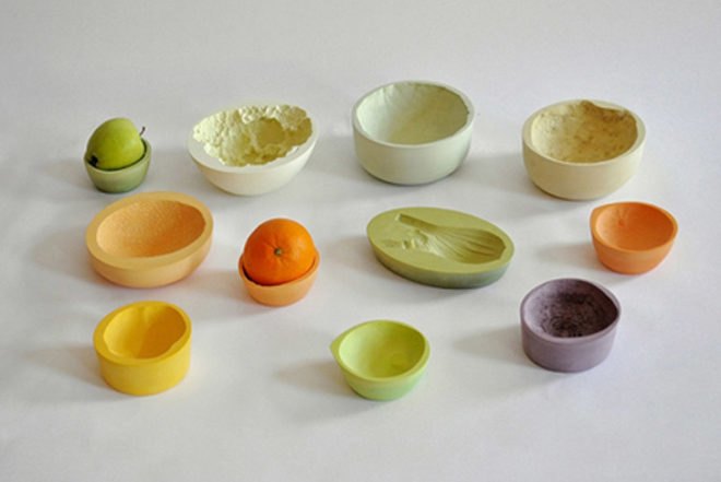 Reversed Volumes, Bowls, Mischer'traxler, vegetables shapes, vegetables textures, Art, Green Home decor
