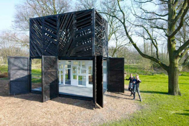 Noorderparkbar, Bureau SLA, overtreders w, amsterdam, second hand materials, reclaimed materials, recycled materials, coffee bar, coffee shack