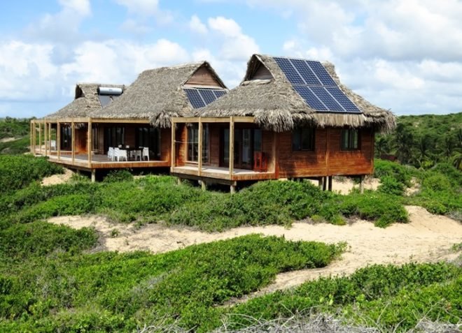 Timber Design, photovoltaic panels, Mozambique, green design, sustainable design, eco-design, thatched house, BIPV, solar panels, off-grid, backwater, methane, Tofo, Indian Ocean, eco-design
