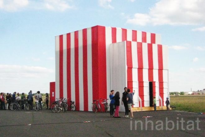The World is Not Fair, Berlin, Tempelhof Airport, Experimental Architecture, Raumlabor Berlin, HAU theatre, re-appropriation, experimental, temporary architecture, Architecture, Art, Recycled Materials, Green Events