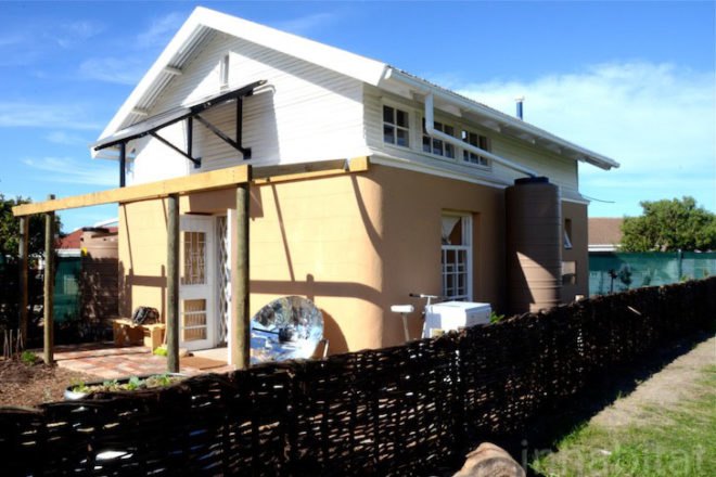 SEED, post-carbon homestead, Cape Town, South Africa, RDP Housing, solar-energy, clean tech, recycled materials, tires, shipping pallets, Rocklands Primary School, passive design, solar-cooker, photovoltaic panels, green design, sustainable design, eco-design, post-carbon design
