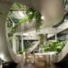Air quality, Botanical, green Interiors, Sadar+Vuga Architects, Ljubljana's Chamber of Commerce and Industry, Slovenia, glazed shelter, Swirling Lush Tropical Garden