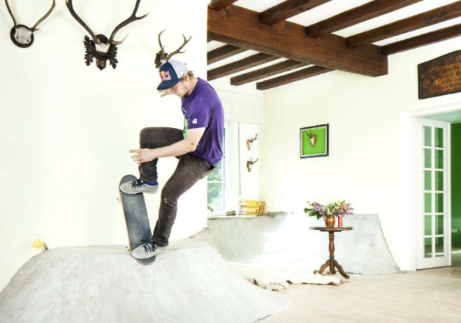 Skate Villa, Phillip Schuster, indoor skatepark, green renovation, red bull, skate house, skatevilla