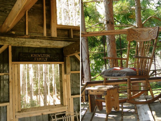 Treehouse, Lynne Knowlton, reclaimed materials, barn wood, recycled materials, upcycled materials, tree house