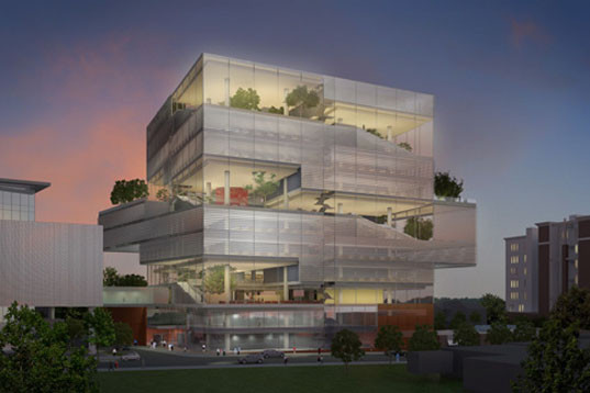 HOK Architects, SUNY Buffalo, medical school, design competition, LEED Gold, transit-oriented development