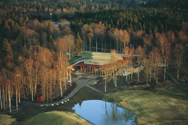 Swedish design, Wingårdh Architects, Golf Club House, Gothenburg, Öijared, green roof, golf, swimming pool, limestone, Architecture, Daylighting, green roof, energy efficiency,