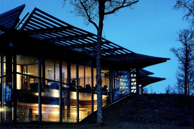 Swedish design, Wingårdh Architects, Golf Club House, Gothenburg, Öijared, green roof, golf, swimming pool, limestone, Architecture, Daylighting, green roof, energy efficiency,