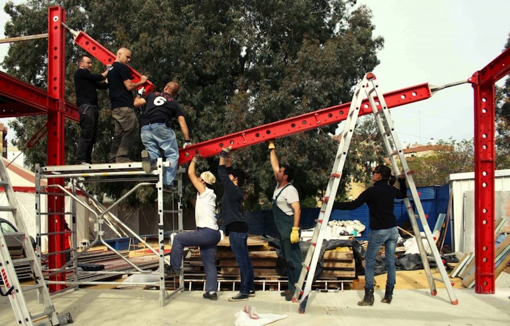 Raumlabor, The Institute of Placemaking, eme3, Barcelona, Bottom Up, International Architecture Festival, Found materials, green materials, recycled materials, recycled design, urban design, urban intervention, green design, sustainable design, eco-design