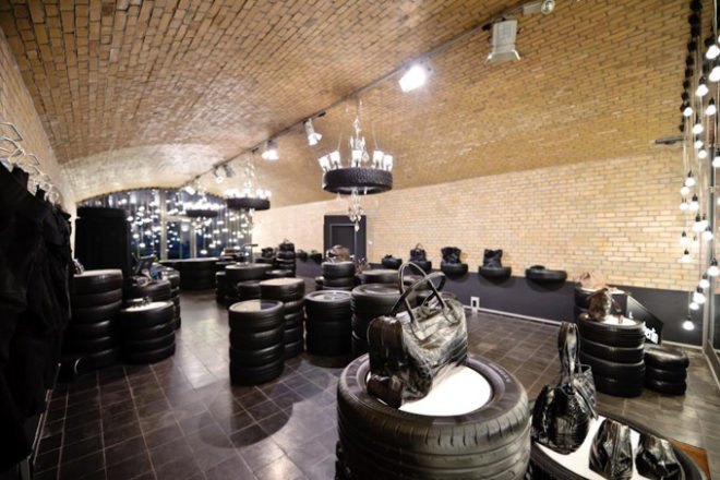 reused car tyres, DOM, Berlin, christian koban, LED lights, tyres, interiors, Recycled Materials, Art, green Interiors, Green Lighting