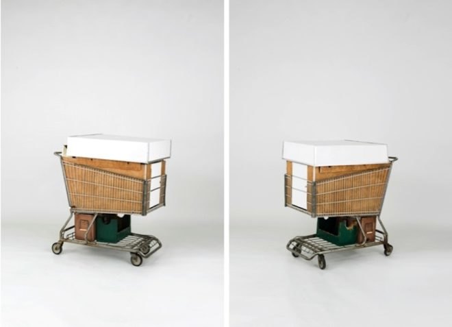 Kevin Cyr, Camper Kart, social design, tiny home, recycled materials, green design, sustainable design, eco-design, shopping cart, nomadic life, mobile home, portable home