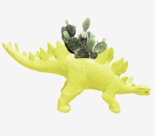 shelter black, plantosaurus, dwell on design, dinosaur planters, gardening, sustainable design, green design, quirky design,