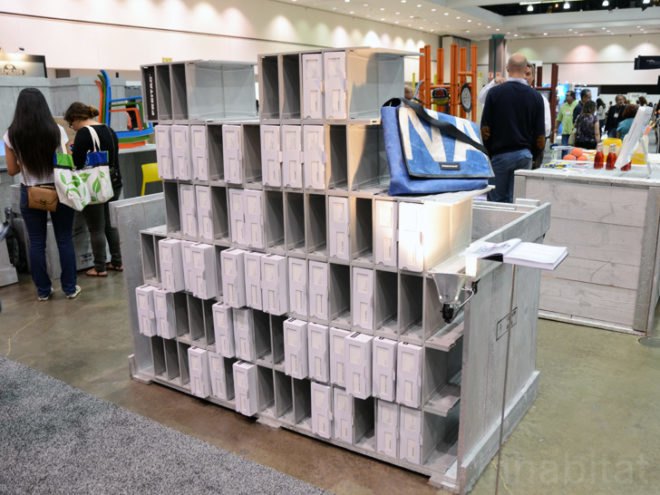 Freitag, v30 skid, Recycled Shelving System, dwell on design, dod 2012, green furniture, green products, sustainable furnishings, green design, sustainable design, dwell magazine, green design events, los angeles green design, prefab housing, green interiors, sustainable interiors, prefabricated building