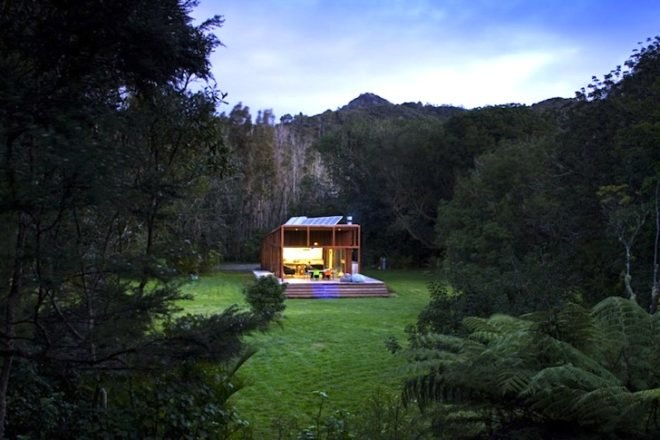 Crosson, Clarke and Carnachan, Great Barrier House, solar-powered, renewable energy, sustainable materials, green design, sustainable design, eco-design, water conservation, daylighting, New Zealand, Great Barrier Island, Low E Glass, timber,