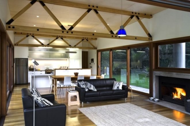 Crosson, Clarke and Carnachan, Great Barrier House, solar-powered, renewable energy, sustainable materials, green design, sustainable design, eco-design, water conservation, daylighting, New Zealand, Great Barrier Island, Low E Glass, timber,
