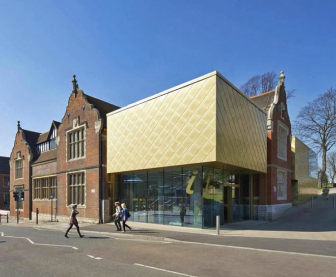 green design, eco design, sustainable design, adaptive reuse, Maidstone Museum and Bentlif Art Gallery, Hugh Broughton Architects, Elizabethan Manor, museum extension