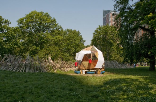green design, eco design, sustainable design, mary Mattingly, Coleman Oval Park, Modular living. Flock House, River to River Festival, Lower Manhattan Cultural Council