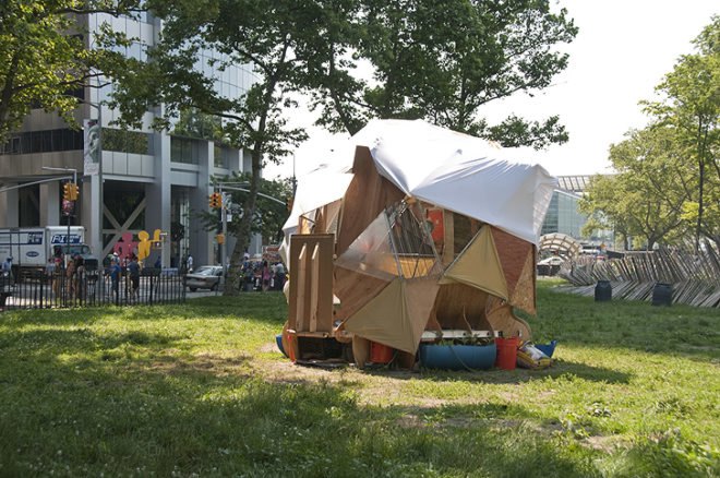 green design, eco design, sustainable design, mary Mattingly, Coleman Oval Park, Modular living. Flock House, River to River Festival, Lower Manhattan Cultural Council