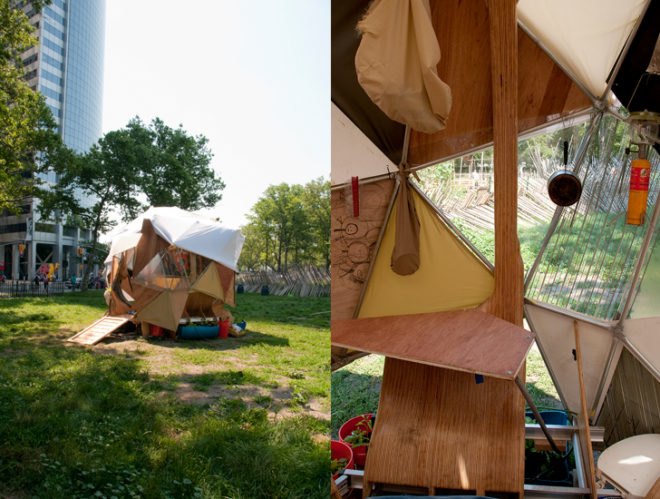 green design, eco design, sustainable design, mary Mattingly, Coleman Oval Park, Modular living. Flock House, River to River Festival, Lower Manhattan Cultural Council
