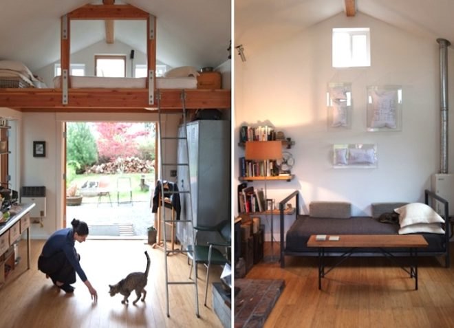 Mini House, Washington, Michelle de la Vega, green renovation, recycled materials, as built, plans, green design, eco-design, sustainable design, tiny living, daylighting, recycled materials, re-pursposed design,