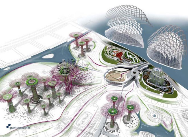 gardens by the bay, supertrees, singapore, grant associates, vertical gardening, solar technology, bay south garden, biofuels, photovoltaics, solar, sustainable architecture, green architecture,