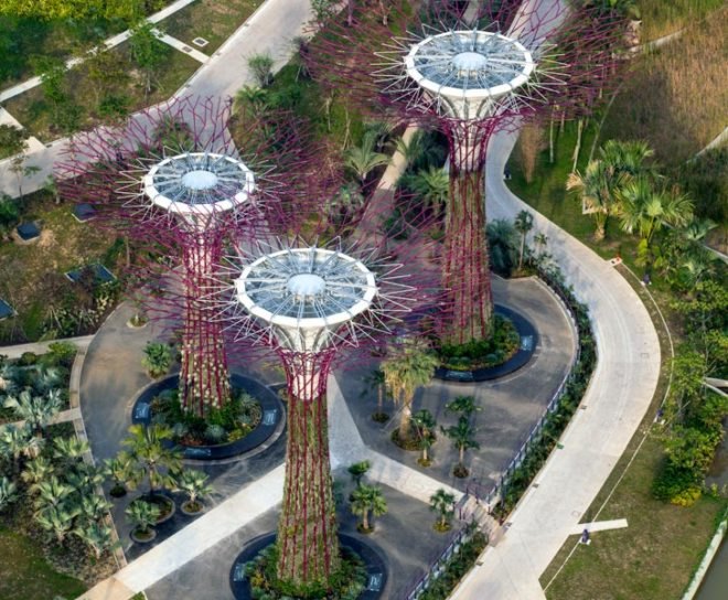 gardens by the bay, supertrees, singapore, grant associates, vertical gardening, solar technology, bay south garden, biofuels, photovoltaics, solar, sustainable architecture, green architecture,