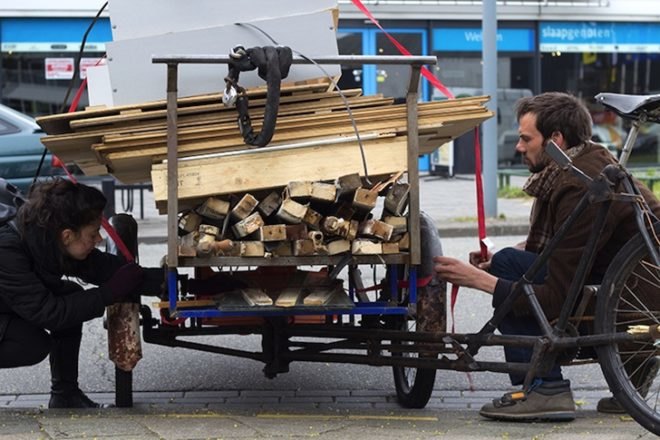 Straatlokaal, Foundation Projects, Rikkert Paauw, Jet van Zwieten, recycled materials, found materials, trash, skips, refuse, Utrecht, Neude Square, The Netherlands, urban design, green design, sustainable design, eco-design