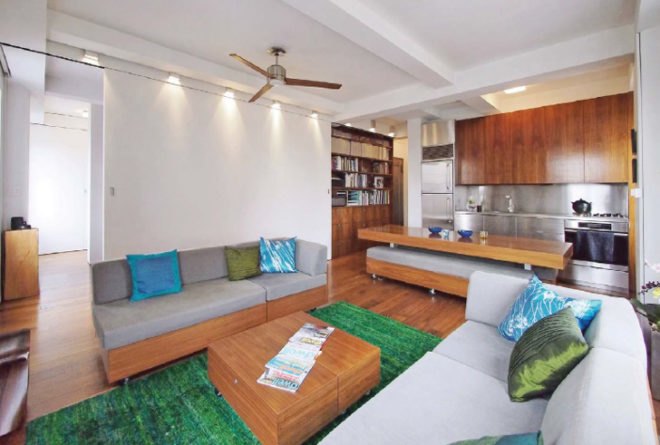 studio garneau, transformer apartment, nyc apartment, space-saving design, eco-friendly interior