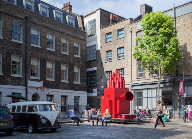 Aberrant Architecture, Tiny Traveling Theater, mobile theater, mini theater, Thomas Britton, coal scuttles, recycled materials, green design, sustainable design, eco-design, art, theater, natural light, skylights