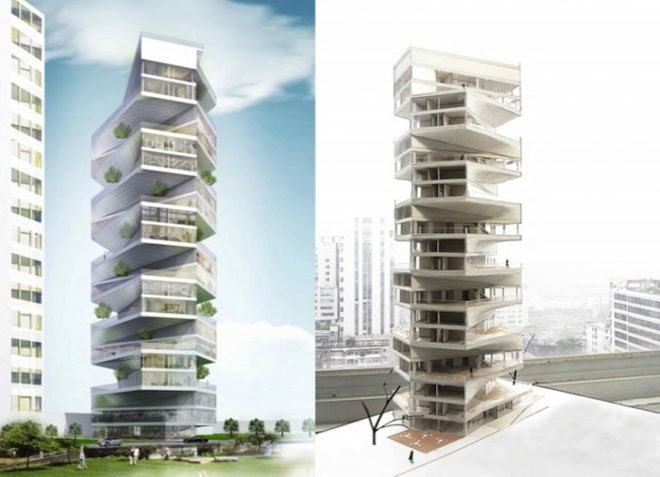LYCS Architecture, Lima, Peru, Writhing Tower, green design, sustainable design, eco-design, urban green space, Pacific Ocean, garden, residential tower, urban planning, population growth
