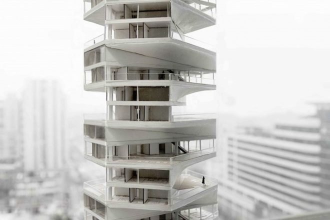 LYCS Architecture, Lima, Peru, Writhing Tower, green design, sustainable design, eco-design, urban green space, Pacific Ocean, garden, residential tower, urban planning, population growth