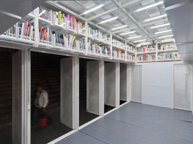 A47 Mobile Library, Productora, Fundación Alumnos47, Book Mobile Design, Mexico City, Mobile Structure, Modern Design, Cultural Events, Bookshelf design